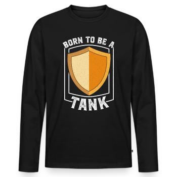 Born to be Tank MMORPG RPG Tank - Men's Premium Organic Long Sleeve Shirt - black - Front - Nico (187cm)