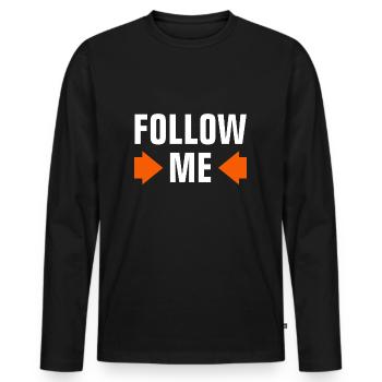 FOLLOW ME - FOLLOWER - LIKES - SOCIAL MEDIA - Männer Premium Bio Langarmshirt - Schwarz - Vorne - Nico (187cm)