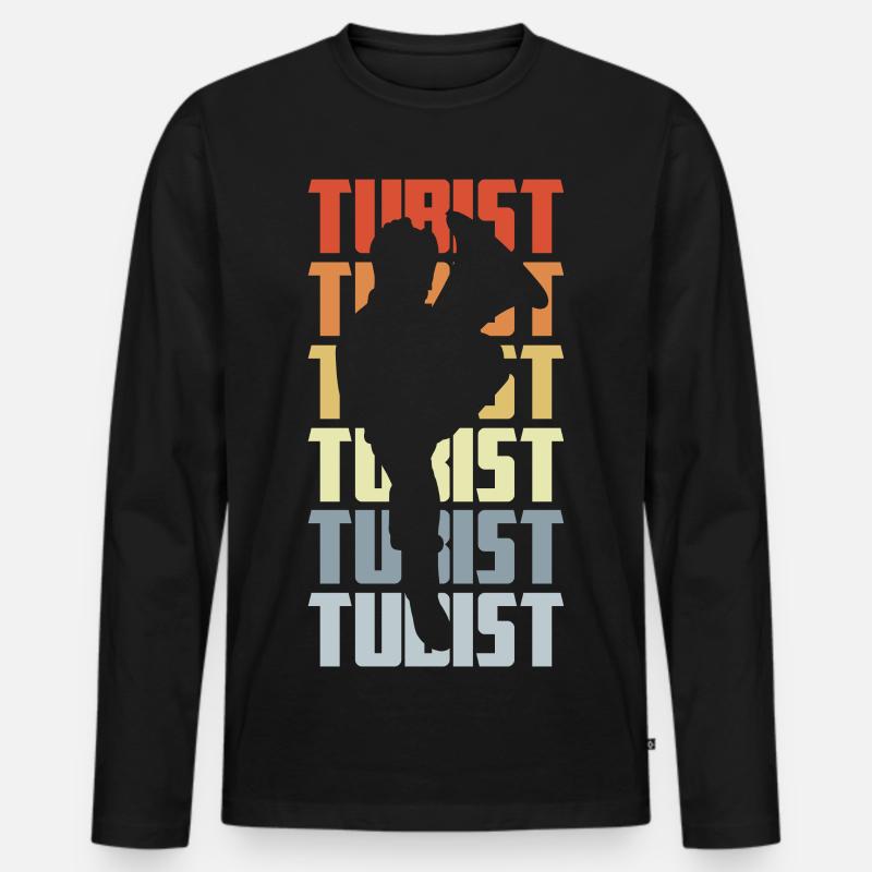 Tuba Spieler - Männer Premium Bio Langarmshirt - Schwarz