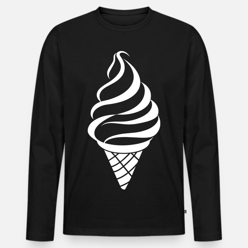 Eis Skizze - Männer Premium Bio Langarmshirt - Schwarz