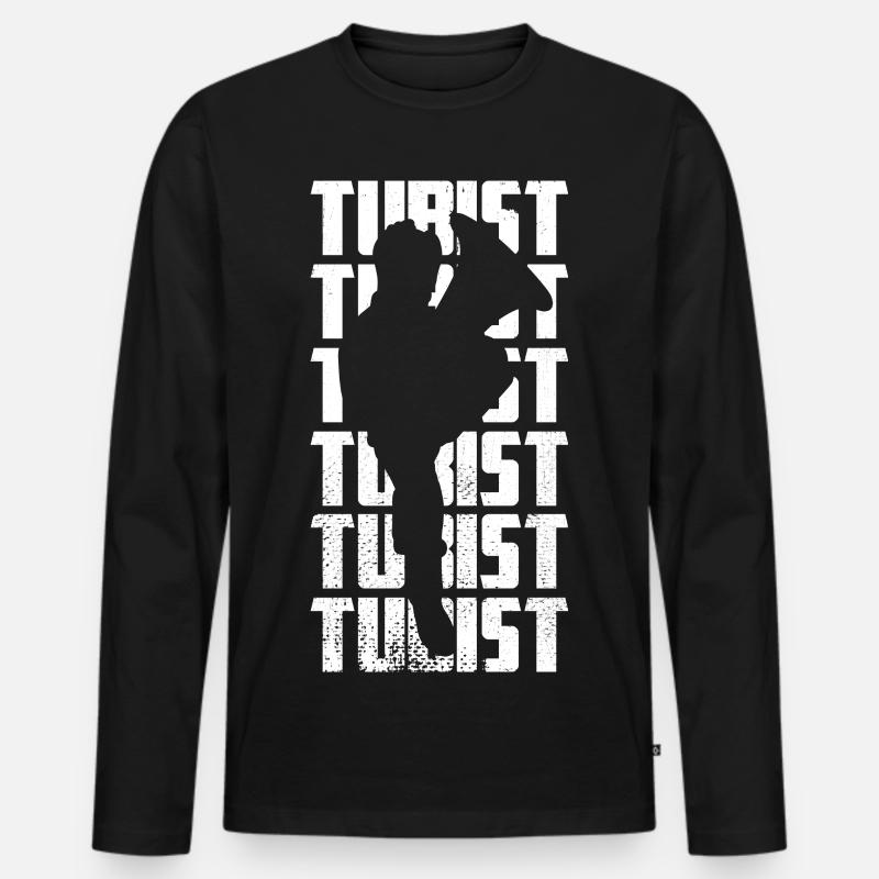 Tubist - Männer Premium Bio Langarmshirt - Schwarz