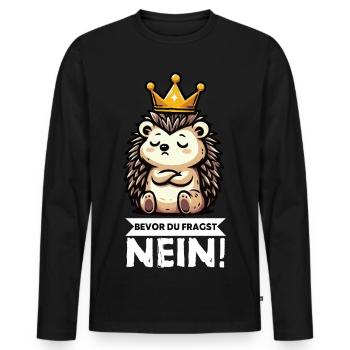 Before You Ask Hedgehog Hedgehog Lover Hedgehog Stinger - Men's Premium Organic Long Sleeve Shirt - black - Front - Nico (187cm)