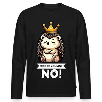 Before You Ask Hedgehog Hedgehog Lover Hedgehog Stinger - Men's Premium Organic Long Sleeve Shirt - black - Front - Nico (187cm)