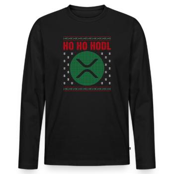 Ho Ho Hodl XRP I Ugly Christmas Xmas Ripple - T-shirt manches longues Premium bio Homme - noir - Devant - Nico (187cm)