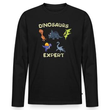 Verschiedene Arten von Dinosaurier-Experten - Männer Premium Bio Langarmshirt - Schwarz - Vorne - Nico (187cm)