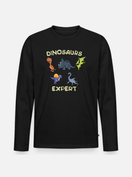 Verschiedene Arten von Dinosaurier-Experten - Männer Premium Bio Langarmshirt - Schwarz