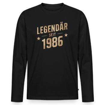 Legendär Seit 1986 - Männer Premium Bio Langarmshirt - Schwarz - Vorne - Nico (187cm)
