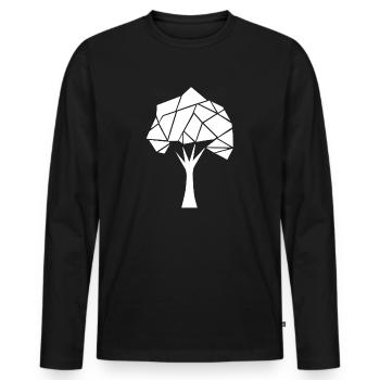 Geometric Polygon Tree - Men's Premium Organic Long Sleeve Shirt - black - Front - Nico (187cm)