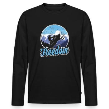 SNOWMOBILE WINTER TSHIRT T-Shirt - Men's Premium Organic Long Sleeve Shirt - black - Front - Nico (187cm)