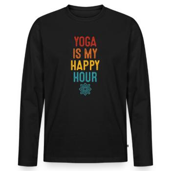 Le yoga est mon Happy Hour Relaxation Mandala Chakra - T-shirt manches longues Premium bio Homme - noir - Devant - Nico (187cm)