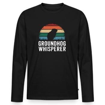 Groundhog Whisperer - Men's Premium Organic Long Sleeve Shirt - black - Front - Nico (187cm)