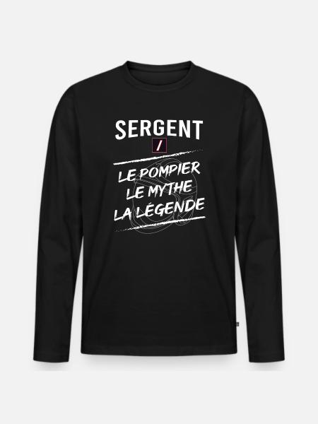 Pompier Sergent Sapeur Pompier - T-shirt manches longues Premium bio Homme - noir