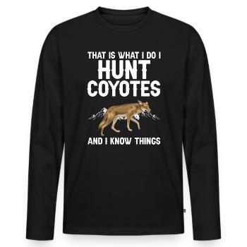 Conception de coyote pour les réacteurs de coyote - T-shirt manches longues Premium bio Homme - noir - Devant - Nico (187cm)