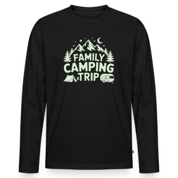 Vacances en famille Camping Voyage Nature Camping Campers - T-shirt manches longues Premium bio Homme - noir - Devant - Nico (187cm)