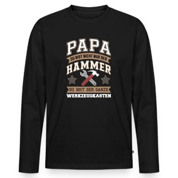 Bester Vater Und Handwerker stolzer Papa Vatertag - Männer Premium Bio Langarmshirt - Schwarz - Vorne - Nico (187cm)