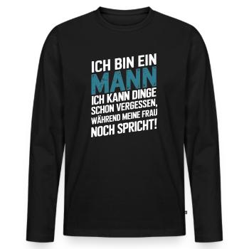 Bester Papa lustiger Vatertag Männertag Mann Vater - Männer Premium Bio Langarmshirt - Schwarz - Vorne - Nico (187cm)