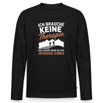 No therapy Saxon Switzerland Hiking Saxony - Men's Premium Organic Long Sleeve Shirt - black - Front - Nico (187cm)
