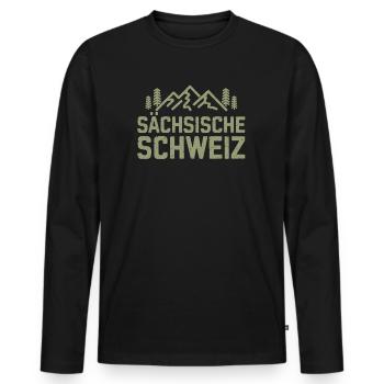 Nature Saxon Switzerland Climbing Wanderlust Mountains - Men's Premium Organic Long Sleeve Shirt - black - Front - Nico (187cm)