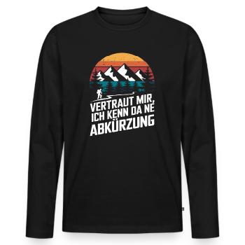 Ne Abréviation Randonnée Escalade Alpes Guide Instructeur - T-shirt manches longues Premium bio Homme - noir - Devant - Nico (187cm)