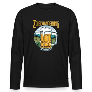 Zoiglwanderung Goldsteig Oberpfälzer Wald Bier - Männer Premium Bio Langarmshirt - Schwarz - Vorne - Nico (187cm)