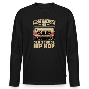 Hip Hop Gangster Cassette Graffiti Music Rap 90s - Men's Premium Organic Long Sleeve Shirt - black - Front - Nico (187cm)