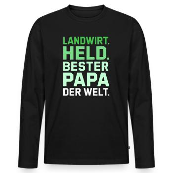 Landwirt Traktor Bester Papa Welt Vater Vatertag - Männer Premium Bio Langarmshirt - Schwarz - Vorne - Nico (187cm)