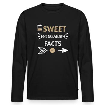 Valeur nutritive du thé sucré - Café - T-shirt manches longues Premium bio Homme - noir - Devant - Nico (187cm)