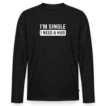 Célibataire célibataire fête partytrip Festival Bac Cadeau - T-shirt manches longues Premium bio Homme - noir - Devant - Nico (187cm)