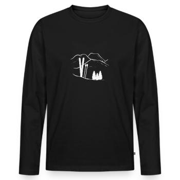 Ski Skiing Skier Mountains Snow Winter Sports Gift - Men's Premium Organic Long Sleeve Shirt - black - Front - Nico (187cm)