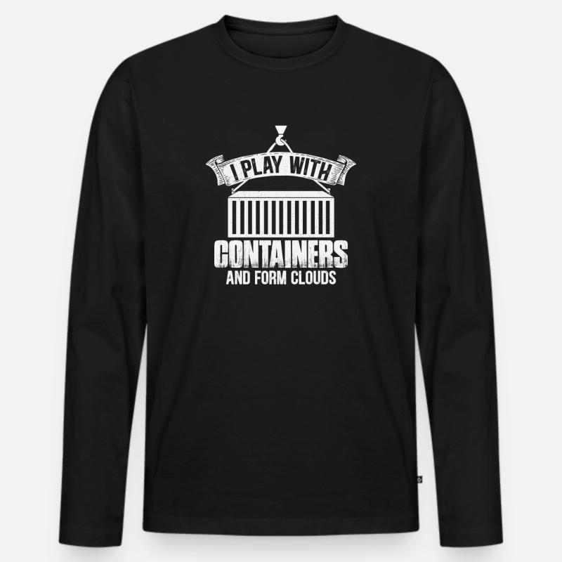 DevOps IT Phrases Design - T-shirt manches longues Premium bio Homme - noir