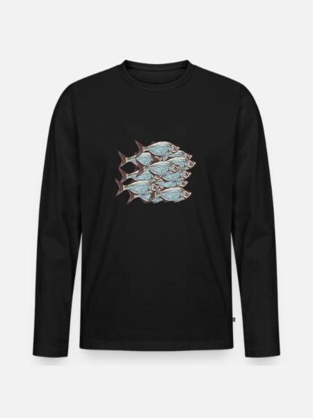 shoal - Men's Premium Organic Long Sleeve Shirt - black