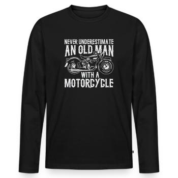 Drôle de cadeau de biker - T-shirt manches longues Premium bio Homme - noir - Devant - Nico (187cm)