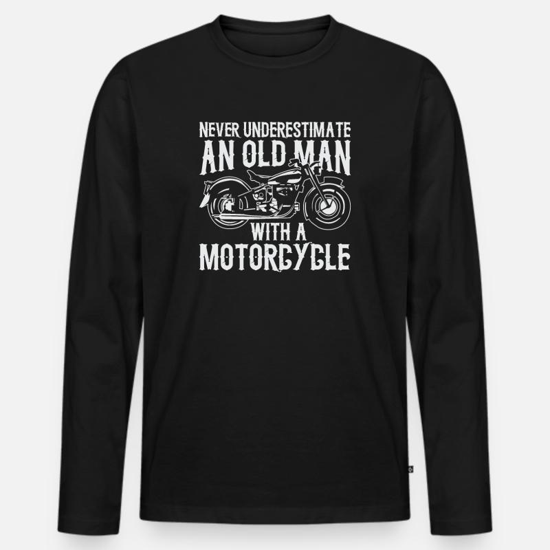Lustiges Biker Geschenk - Männer Premium Bio Langarmshirt - Schwarz