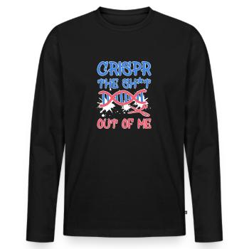 Funny Crispr Science Pun Joke Graffiti Gene Gift - Men's Premium Organic Long Sleeve Shirt - black - Front - Nico (187cm)