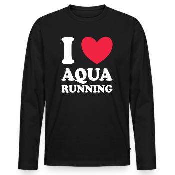 Sport Aqua running J'adore L'Aqua running - T-shirt manches longues Premium bio Homme - noir - Devant - Nico (187cm)