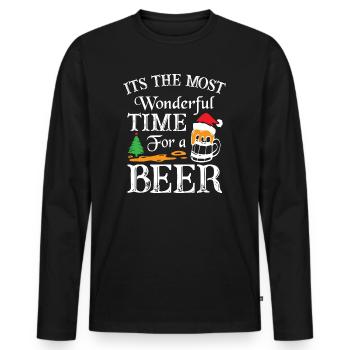 Beer Christmas - Männer Premium Bio Langarmshirt - Schwarz - Vorne - Nico (187cm)