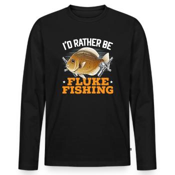 Flounder Fishing Fishing Catcher Summer Flounder - Men's Premium Organic Long Sleeve Shirt - black - Front - Nico (187cm)