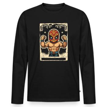 Lucha Libre Wrestler Lutte Mexicaine Luchador - T-shirt manches longues Premium bio Homme - noir - Devant - Nico (187cm)