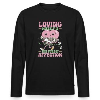 Self Love Self Worth I Love Myself Motivation - Men's Premium Organic Long Sleeve Shirt - black - Front - Nico (187cm)