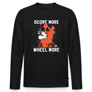 Rollstuhlbasketball Rollstuhlbasketballspieler - Männer Premium Bio Langarmshirt - Schwarz - Vorne - Nico (187cm)