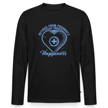 Retired Pharmacist Retired Pharmacy - Men's Premium Organic Long Sleeve Shirt - black - Front - Nico (187cm)