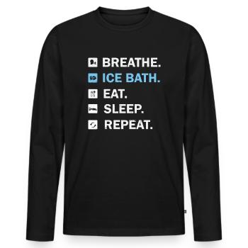 Eisbad Challenge eis bucket Challenge als - Männer Premium Bio Langarmshirt - Schwarz - Vorne - Nico (187cm)