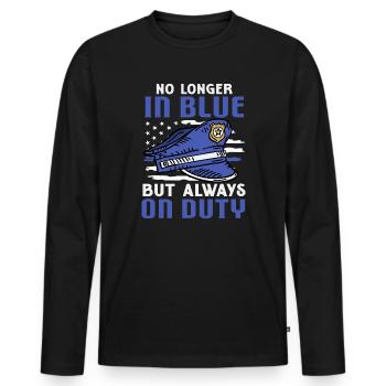 Pensionierter Polizist Polizei Rentner - Männer Premium Bio Langarmshirt - Schwarz - Vorne - Nico (187cm)