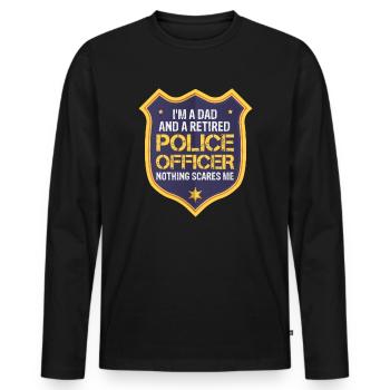 Retired Police Officer Police Retiree - Men's Premium Organic Long Sleeve Shirt - black - Front - Nico (187cm)