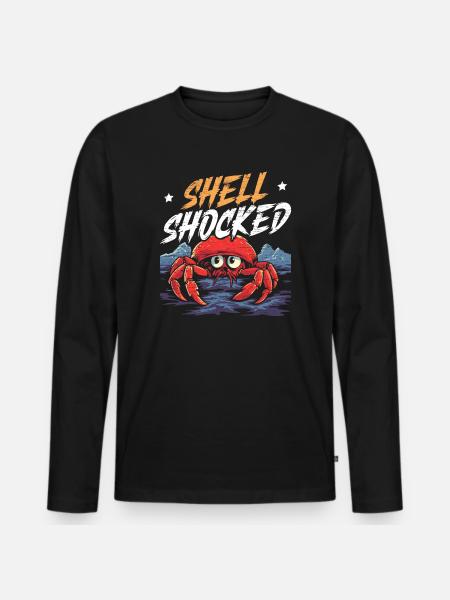 Cute Hermit Crab Crab Crustaceans - Men's Premium Organic Long Sleeve Shirt - black