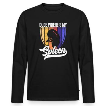 Milz-Entfernung Splenektomie OP Lustiger Spruch - Männer Premium Bio Langarmshirt - Schwarz - Vorne - Nico (187cm)