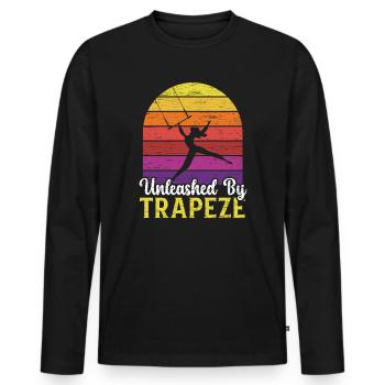Trapéziste rétro Artiste de cirque Acrobaties - T-shirt manches longues Premium bio Homme - noir - Devant - Nico (187cm)