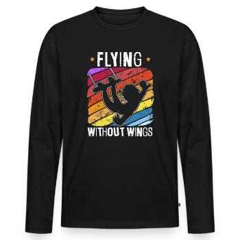 Trapéziste rétro Artiste de cirque Acrobaties - T-shirt manches longues Premium bio Homme - noir - Devant - Nico (187cm)
