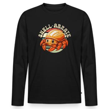 Süsser Einsiedlerkrebs Krabbe Krustentiere - Männer Premium Bio Langarmshirt - Schwarz - Vorne - Nico (187cm)