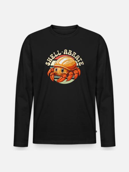 Cute Hermit Crab Crab Crustaceans - Men's Premium Organic Long Sleeve Shirt - black